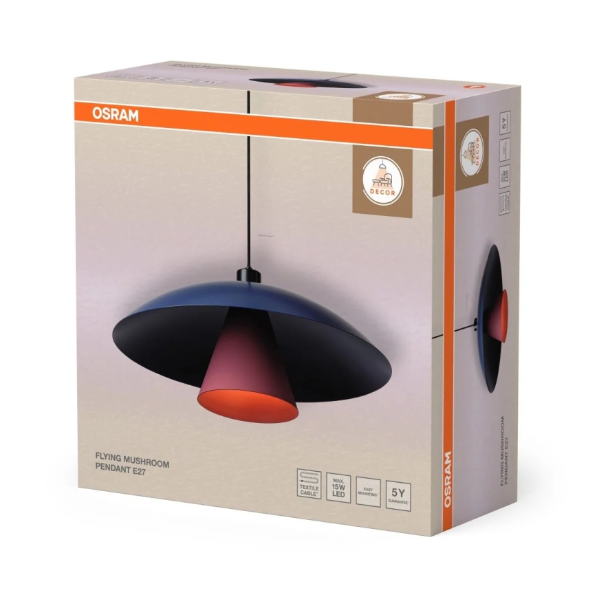 Osram - Lustr na lanku DECOR FLYING MUSHROOM 1xE27/25W/230V pr. 50 cm modrá