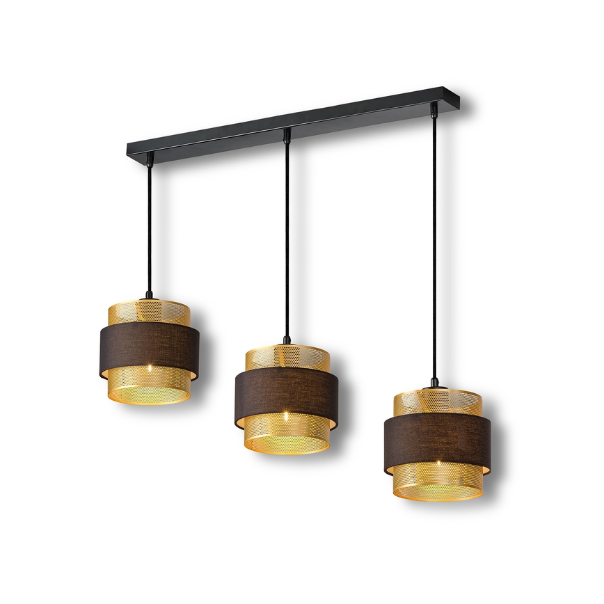 Osram - Lustr na lanku DECOR HORNET 3xE27/10W/230V černá/zlatá