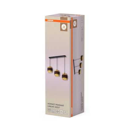 Osram - Lustr na lanku DECOR HORNET 3xE27/10W/230V černá/zlatá