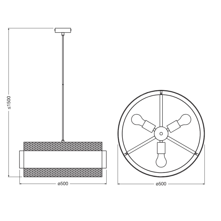 Osram - Lustr na lanku DECOR HORNET 3xE27/10W/230V pr. 50 cm černá/zlatá
