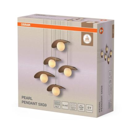 Osram - Lustr na lanku DECOR PEARL 5xG9/5W/230V béžová