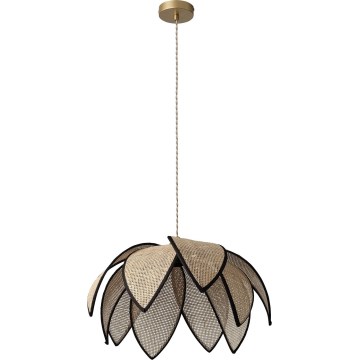 Osram - Lustr na lanku DECOR RATTAN 1xE27/15W/230V pr. 48 cm béžová/černá