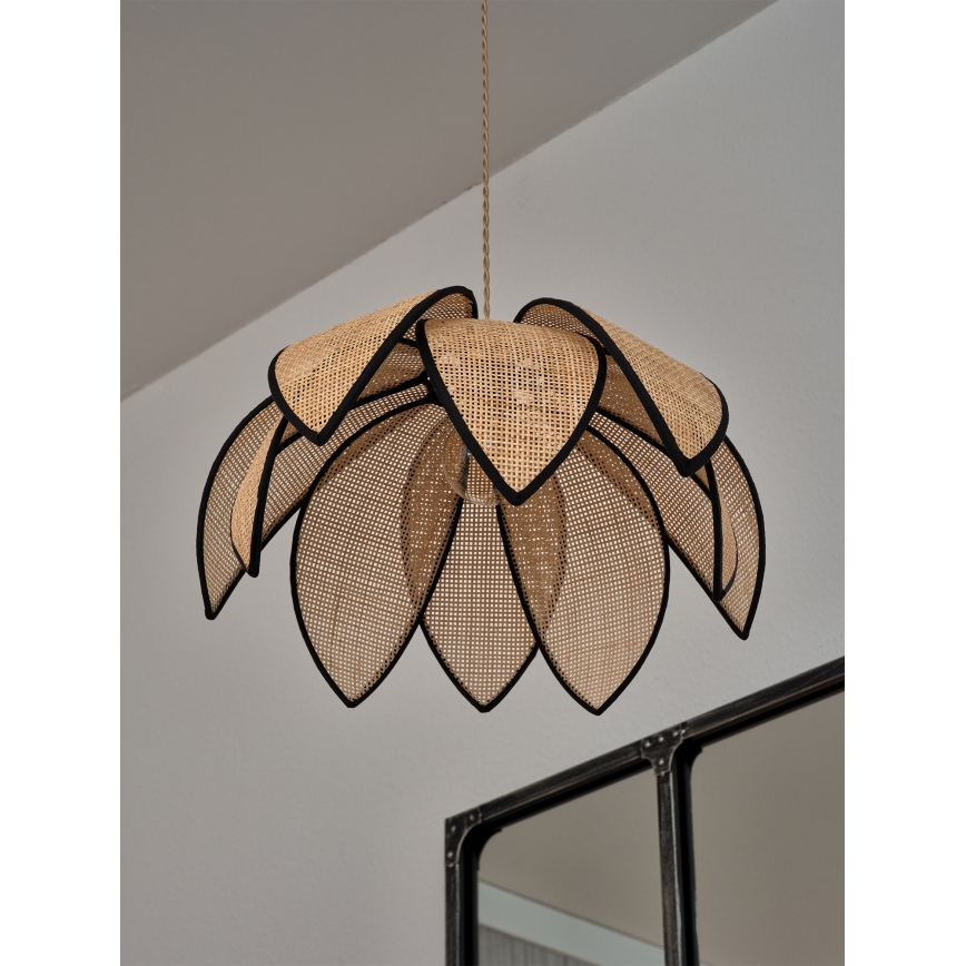 Osram - Lustr na lanku DECOR RATTAN 1xE27/15W/230V pr. 48 cm béžová/černá