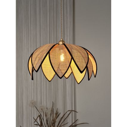 Osram - Lustr na lanku DECOR RATTAN 1xE27/15W/230V pr. 48 cm béžová/černá