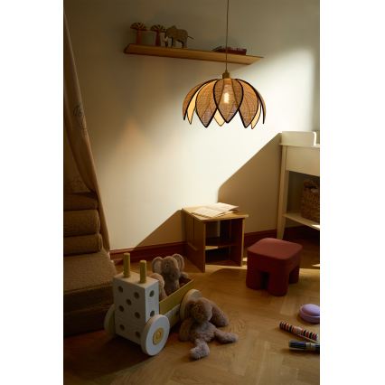 Osram - Lustr na lanku DECOR RATTAN 1xE27/15W/230V pr. 48 cm béžová/černá