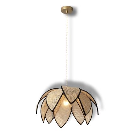 Osram - Lustr na lanku DECOR RATTAN 1xE27/15W/230V pr. 48 cm béžová/černá