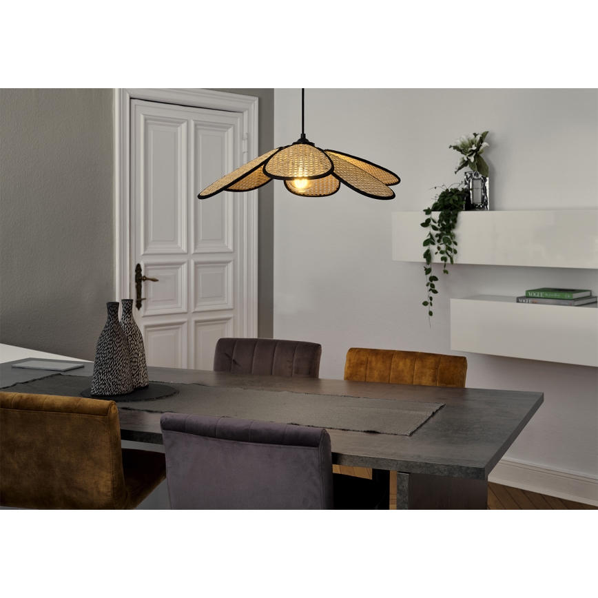 Osram - Lustr na lanku DECOR RATTAN 1xE27/15W/230V pr. 58 cm béžová/černá