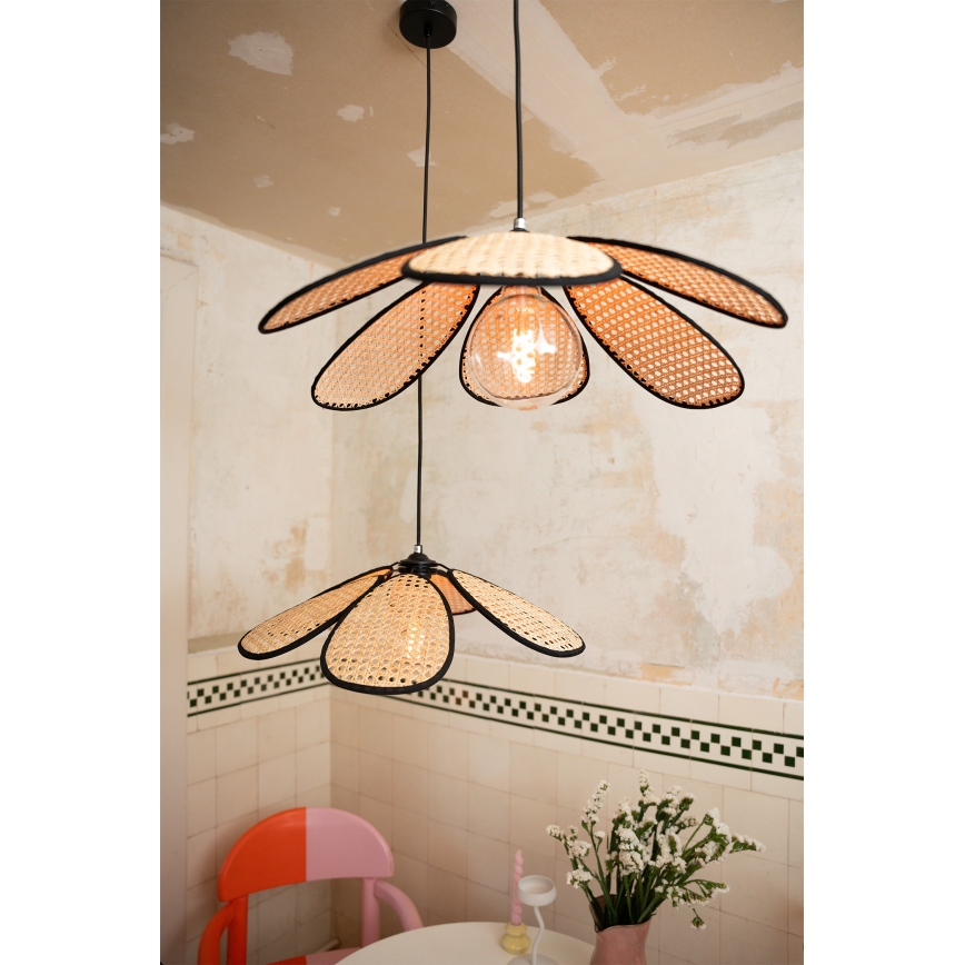 Osram - Lustr na lanku DECOR RATTAN 1xE27/15W/230V pr. 58 cm béžová/černá