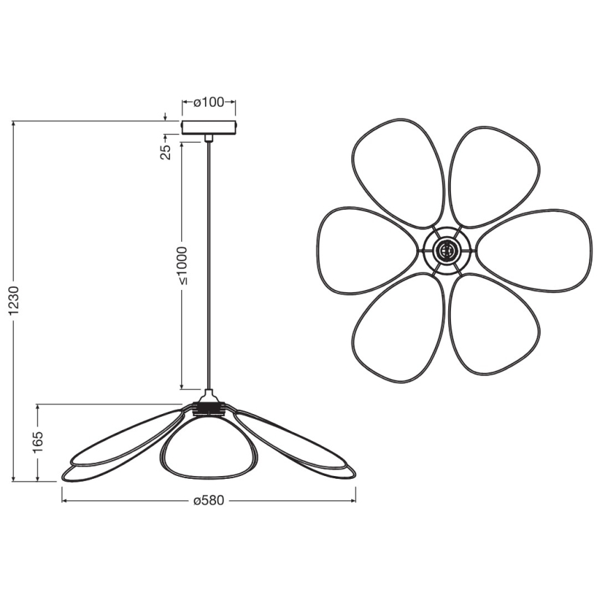 Osram - Lustr na lanku DECOR RATTAN 1xE27/15W/230V pr. 58 cm béžová/černá