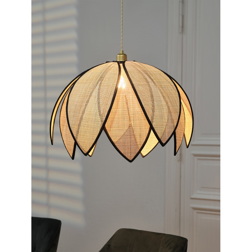 Osram - Lustr na lanku DECOR RATTAN 1xE27/15W/230V pr. 67 cm béžová/černá