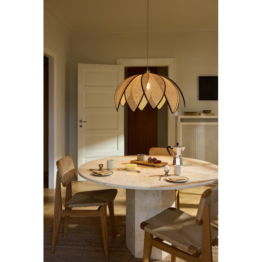 Osram - Lustr na lanku DECOR RATTAN 1xE27/15W/230V pr. 67 cm béžová/černá