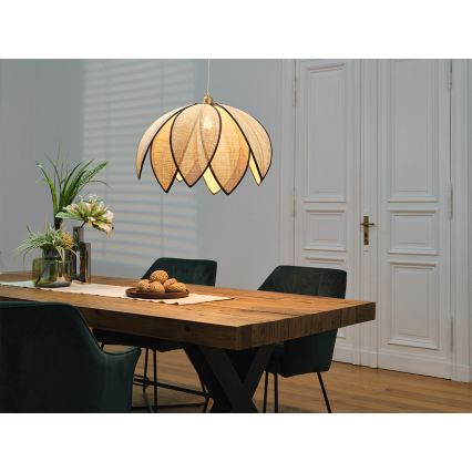 Osram - Lustr na lanku DECOR RATTAN 1xE27/15W/230V pr. 67 cm béžová/černá
