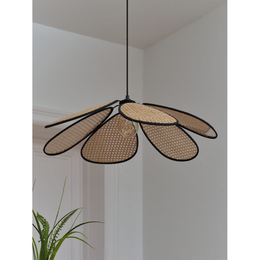 Osram - Lustr na lanku DECOR RATTAN 1xE27/15W/230V pr. 69 cm béžová/černá