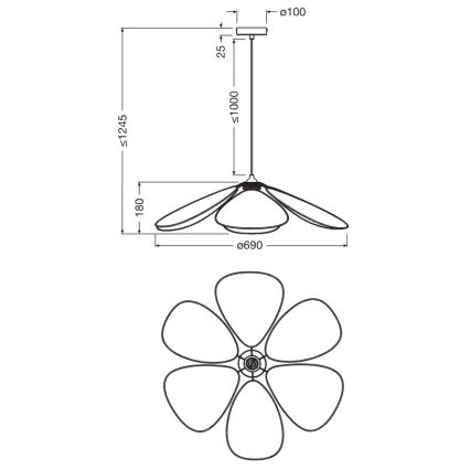 Osram - Lustr na lanku DECOR RATTAN 1xE27/15W/230V pr. 69 cm béžová/černá