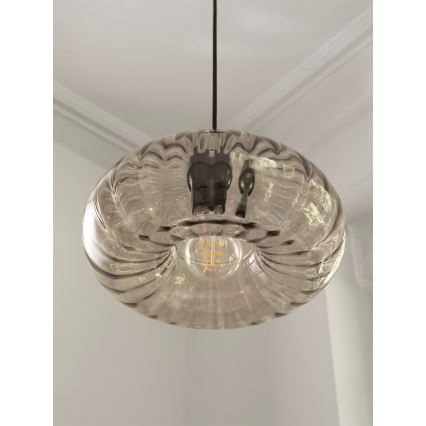 Osram - Lustr na lanku DECOR SMOKE 1xE27/12W/230V pr. 28 cm černá/kouřová šedá