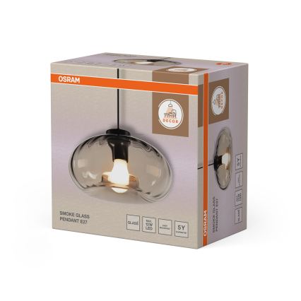 Osram - Lustr na lanku DECOR SMOKE 1xE27/12W/230V pr. 28 cm černá/kouřová šedá