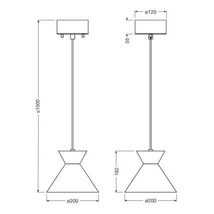 Osram - Lustr na lanku DECOR WAIST 1xE27/40W/230V černá