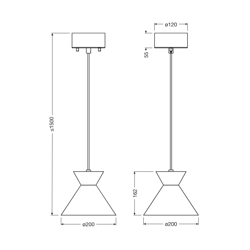 Osram - Lustr na lanku DECOR WAIST 1xE27/40W/230V černá