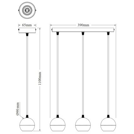 Osram - Lustr na lanku SPOT SPHERAL 3xGU10/6W/230V bílá