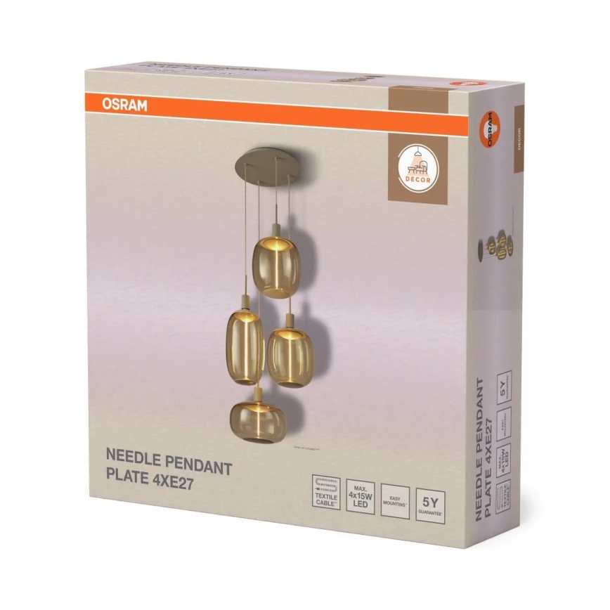Osram - Napájecí kabel NEEDLE PENDANT 4xE27/25W/230V béžová