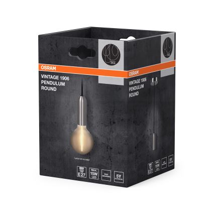 Osram - Napájecí kabel PENDULUM ROUND 1xE27/15W/230V lesklý chrom