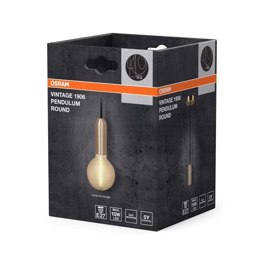 Osram - Napájecí kabel PENDULUM ROUND 1xE27/15W/230V zlatá