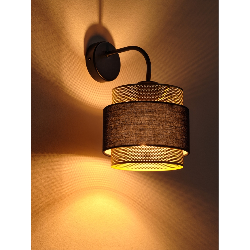 Osram - Nástěnná lampa DECOR HORNET 1xE27/10W/230V černá/zlatá