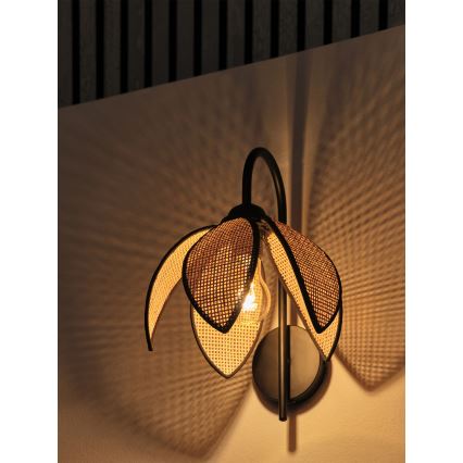 Osram - Nástěnná lampa DECOR RATTAN 1xE27/15W/230V béžová/černá