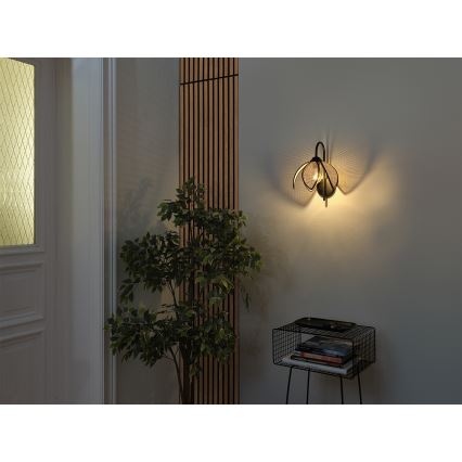 Osram - Nástěnná lampa DECOR RATTAN 1xE27/15W/230V béžová/černá