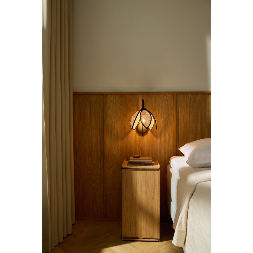 Osram - Nástěnná lampa DECOR RATTAN 1xE27/15W/230V béžová/černá