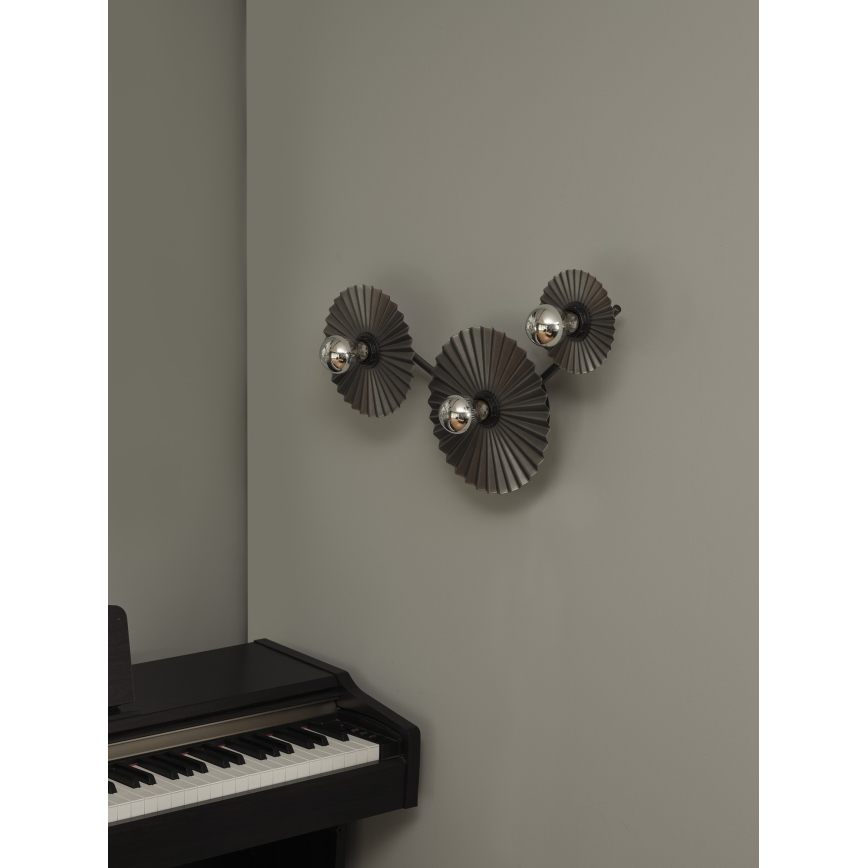 Osram - Nástěnné svítidlo PLISSEE 3xE27/15W/230V antracit