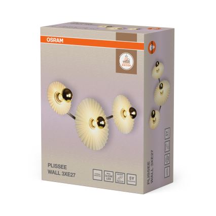 Osram - Nástěnné svítidlo PLISSEE 3xE27/15W/230V krémová