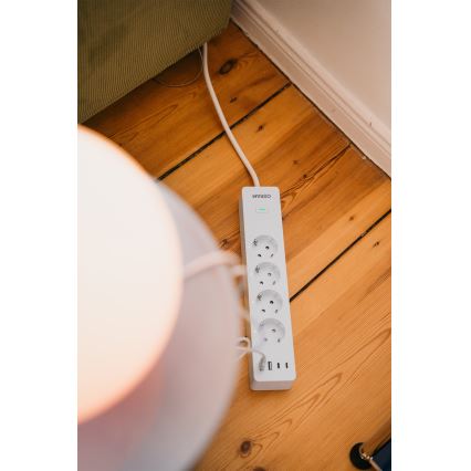 Osram - Prodlužovací kabel SMART+ 4Z typ F + 2xUSB-A + 2xUSB-C Wi-Fi