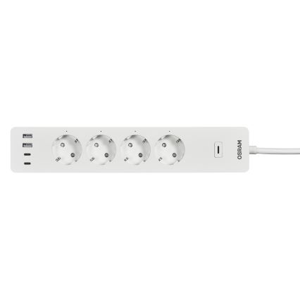 Osram - Prodlužovací kabel SMART+ 4Z typ F + 2xUSB-A + 2xUSB-C Wi-Fi