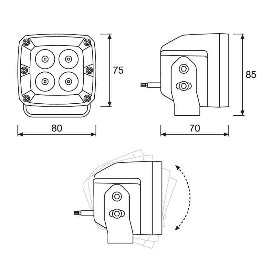 Osram - SADA 2x LED Bodové svítidlo pro automobil LEDRIVING WL VX80-SP LED/20W/12/24V 6000K IP67