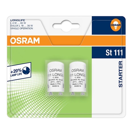 Osram - SADA 2x Zářivkový startér ST111 4-65W/230V