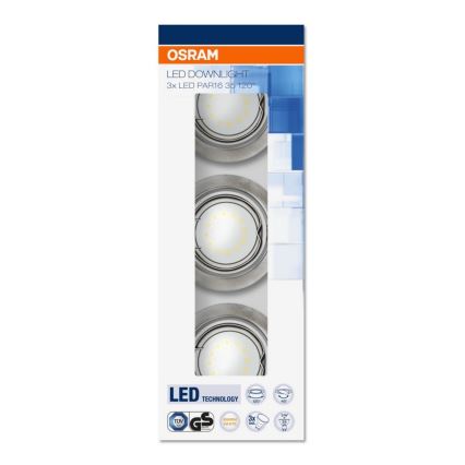 Osram - SADA 3x LED Podhledové svítidlo 3xGU10/3W/230V