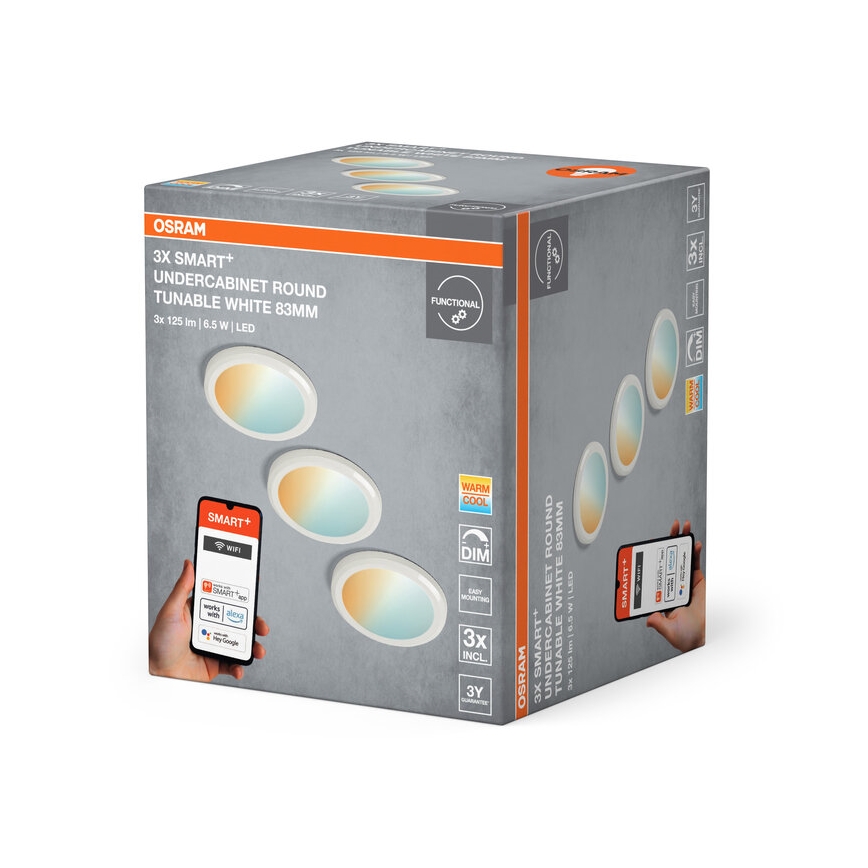 Osram -SADA 3x LED Stmívatelné podlinkové svítidlo SMART+ LED/6,5W/230V 3000-6500K Wi-Fi