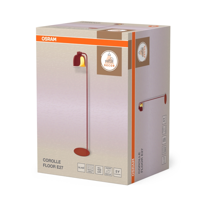 Osram - Stojací lampa DECOR COROLLE 1xE27/15W/230V červená