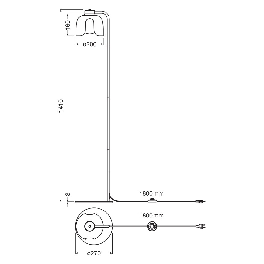Osram - Stojací lampa DECOR COROLLE 1xE27/15W/230V červená