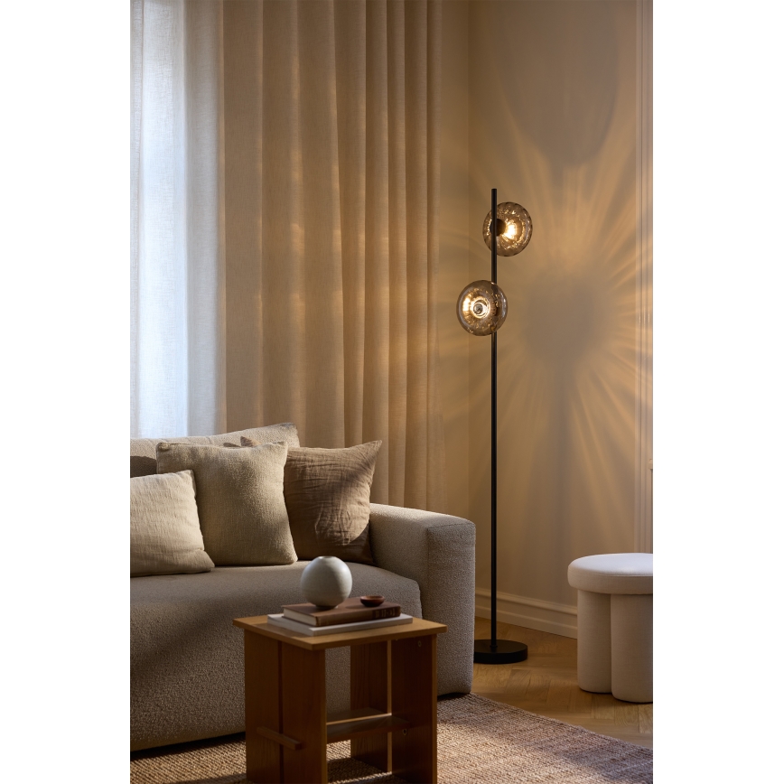 Osram - Stojací lampa DECOR SMOKE 2xE14/12W/230V černá/kouřová šedá