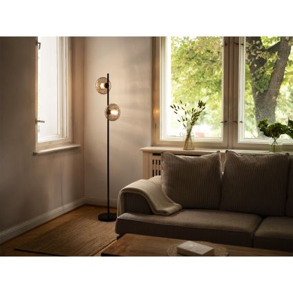Osram - Stojací lampa DECOR SMOKE 2xE14/12W/230V černá/kouřová šedá