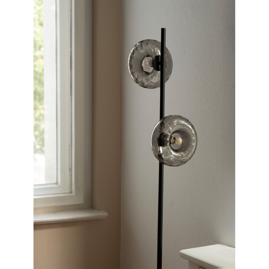Osram - Stojací lampa DECOR SMOKE 2xE14/12W/230V černá/kouřová šedá