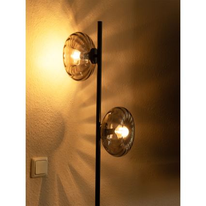 Osram - Stojací lampa DECOR SMOKE 2xE14/12W/230V černá/kouřová šedá