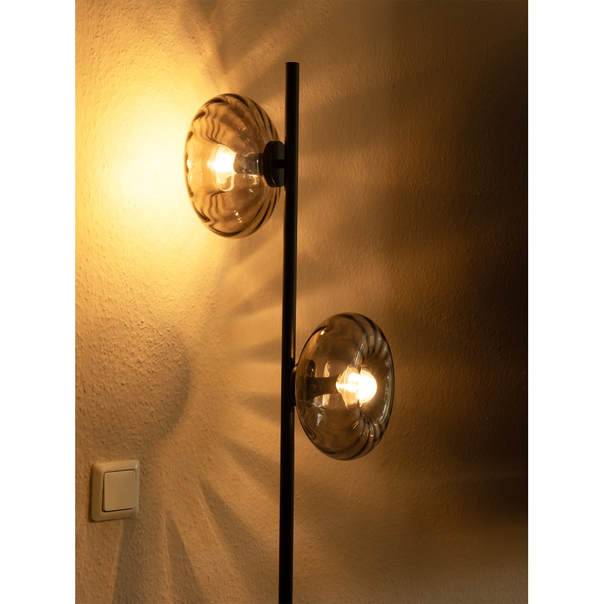 Osram - Stojací lampa DECOR SMOKE 2xE14/12W/230V černá/kouřová šedá