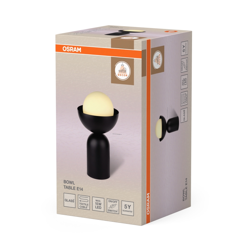 Osram - Stolní lampa DECOR BOWL 1xE14/25W/230V černá