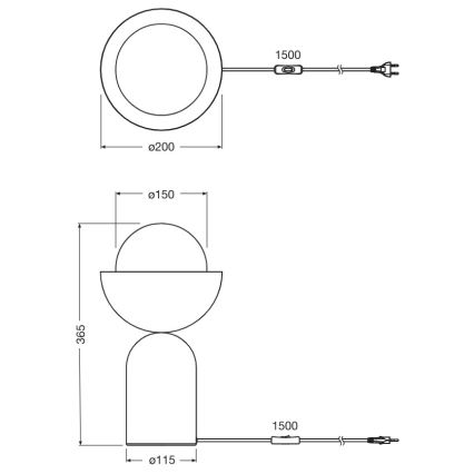 Osram - Stolní lampa DECOR BOWL 1xE14/25W/230V černá
