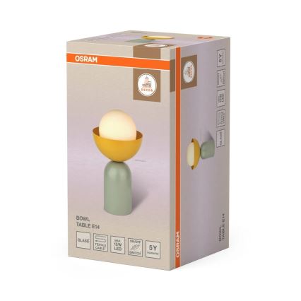 Osram - Stolní lampa DECOR BOWL 1xE14/25W/230V zelená/žlutá