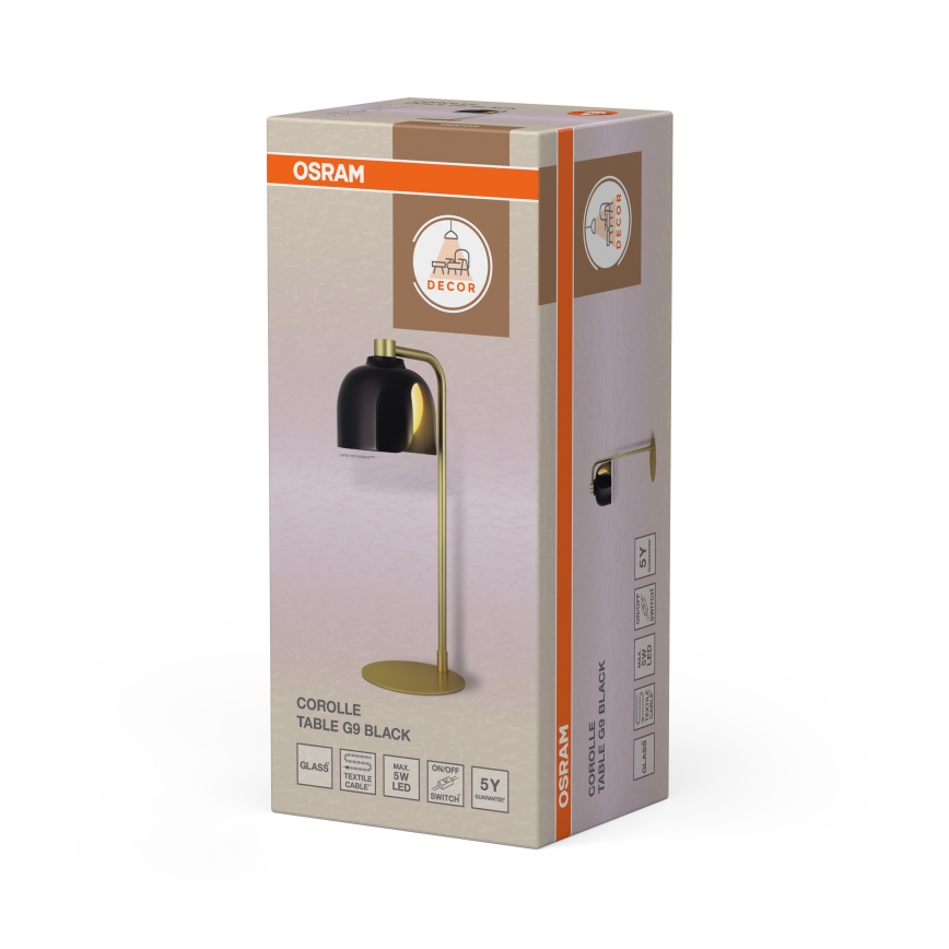 Osram - Stolní lampa DECOR COROLLE 1xG9/20W/230V černá/zlatá