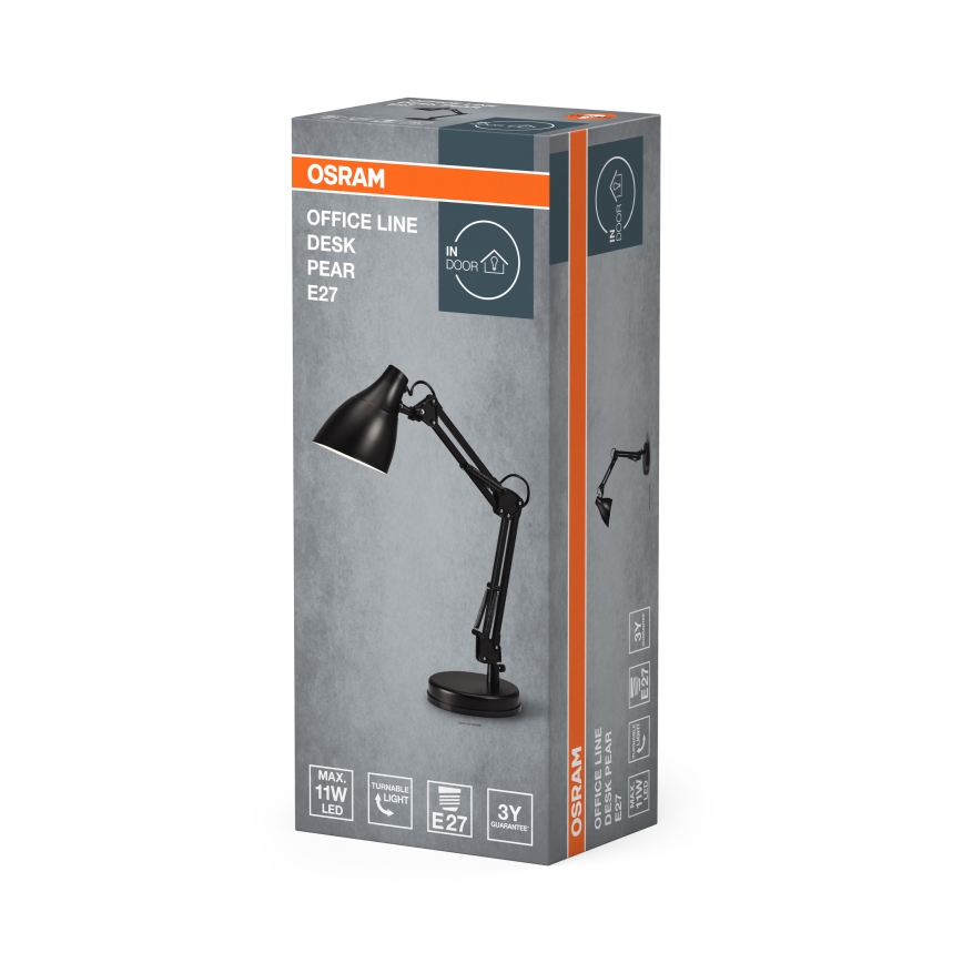 Osram - Stolní lampa DESK LINE 1xE27/11W/230V černá